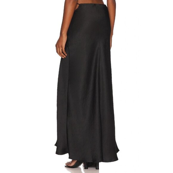 Bec + Bridge Camille Satin Maxi Skirt Black Womens Size 4 - Picture 4 of 8